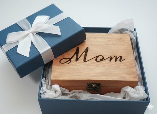 Laser Etched Mom Wooden Box