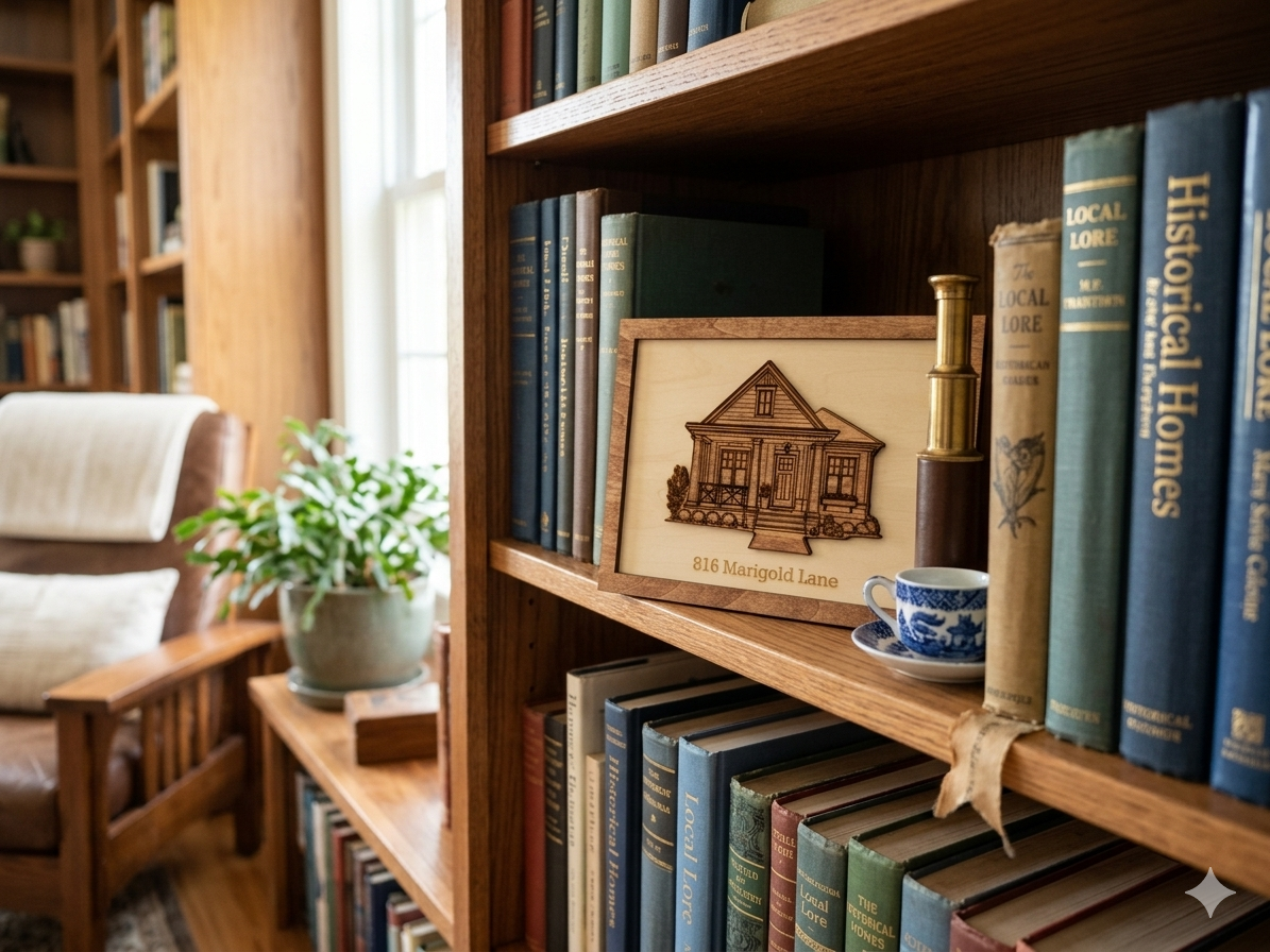 Custom House Portrait – Personalized Engraved Wood Wall Art