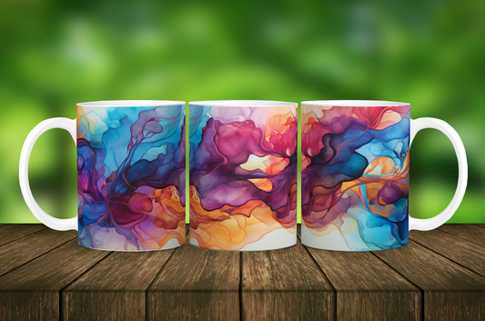 Abstract Alcohol Ink Mug - 11 oz Ceramic Mug -