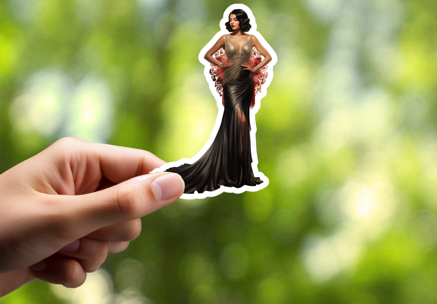Art Deco Latina Woman Sticker