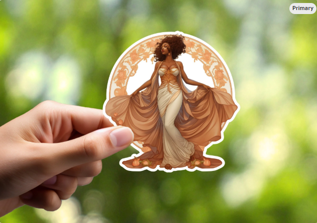 Art Deco Black Woman Sticker