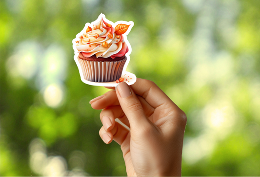 Autumnal Cupcake Sticker