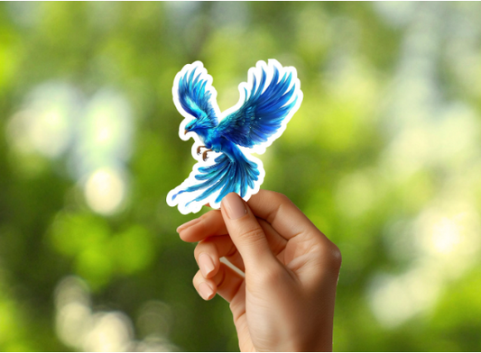 Blue Phoenix Bird Sticker