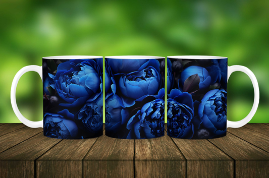 Blue Peonies Mug