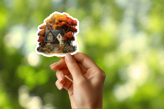 Autumnal Cottage Sticker