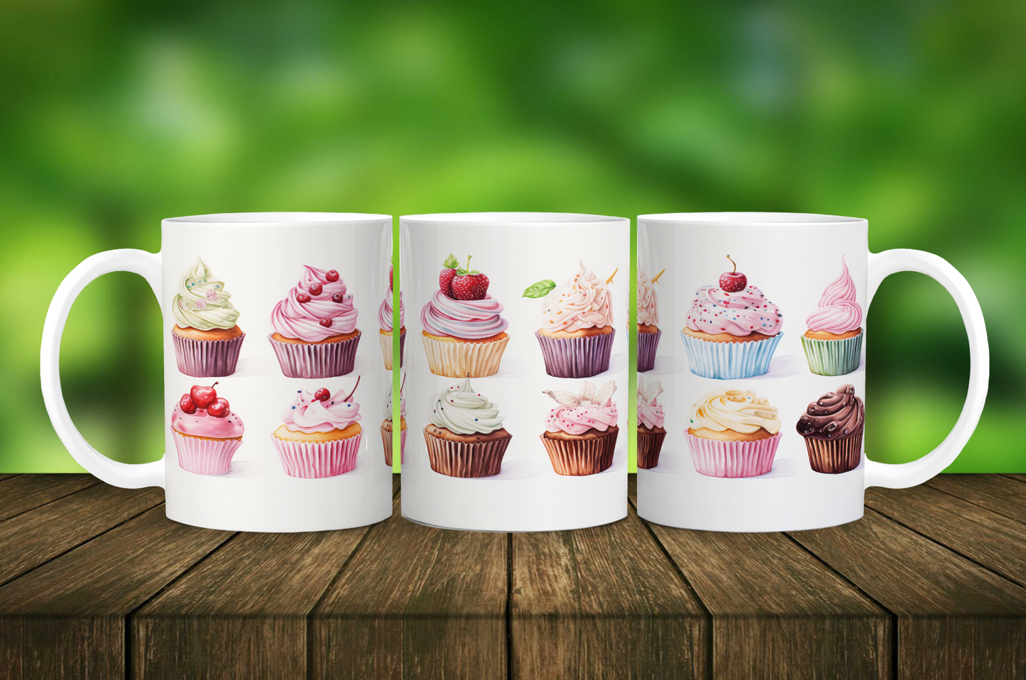 Cupcake Mug  - 11 oz Ceramic Coffee Mug