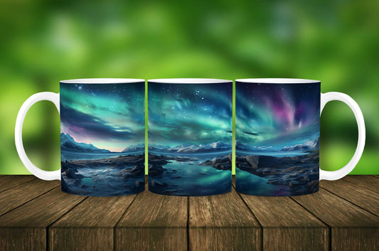 Aurora Borealis Mug - 11 oz Ceramic Coffee Mug