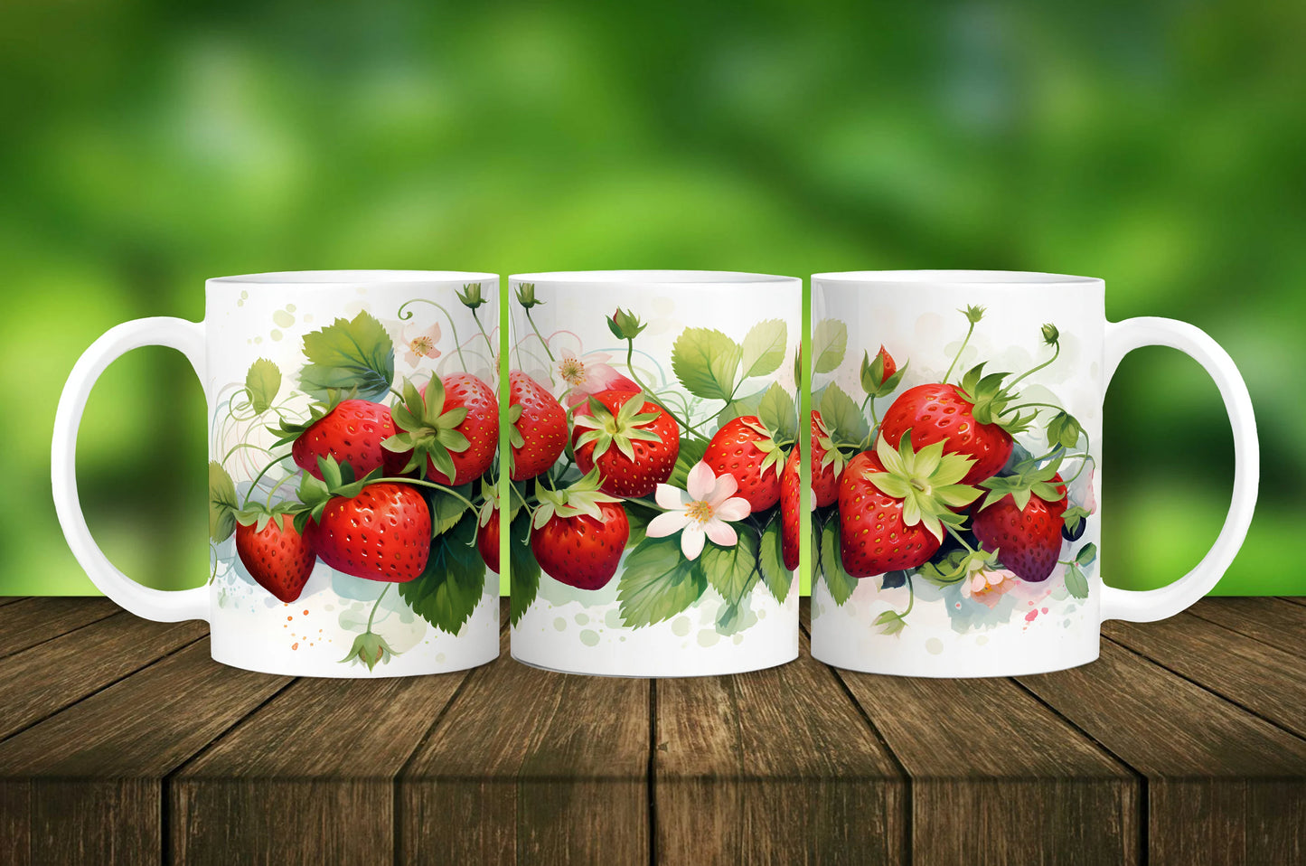 Strawberry Mug, Ceramic Mug 11oz