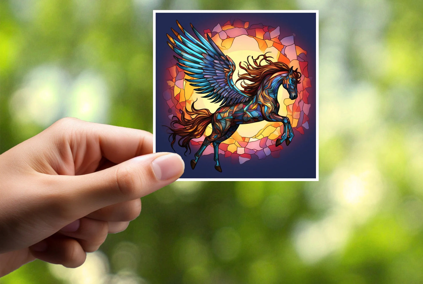 Stained Glass Pegasus Sticker