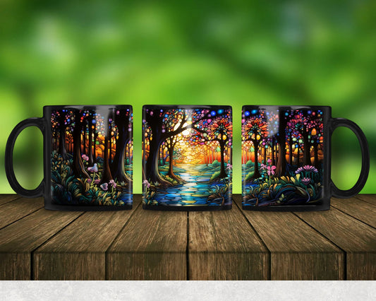 Stained Glass Enchanted Forest Mug