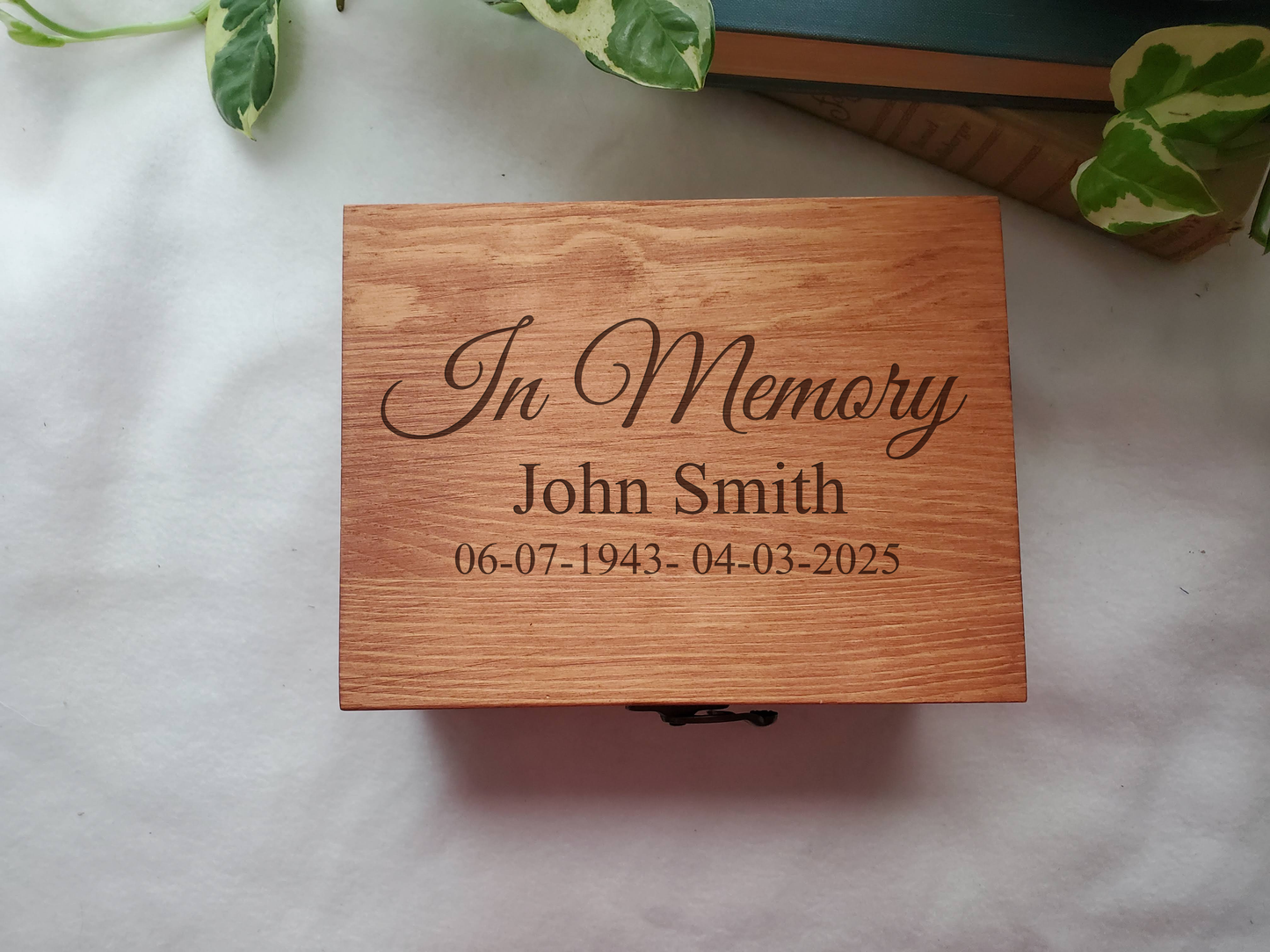 Laser Etched In Memory Wooden Box