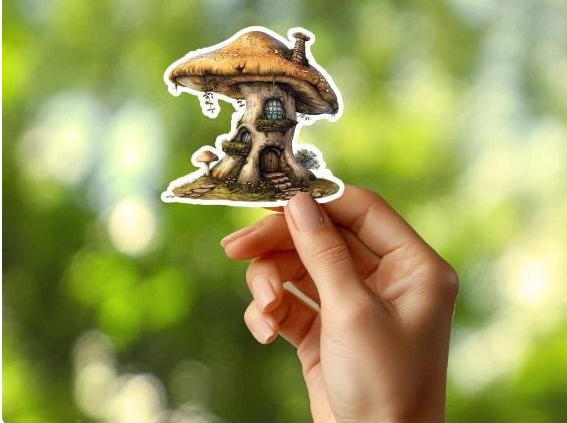 Mushroom House Sticker