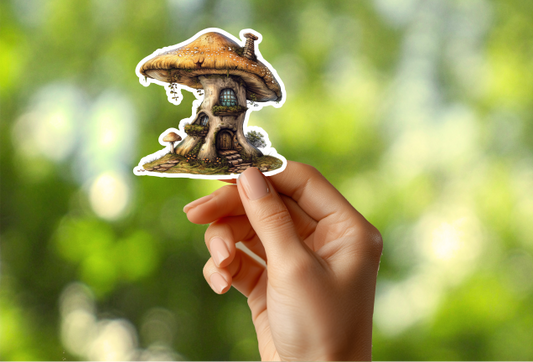 Mushroom House Sticker