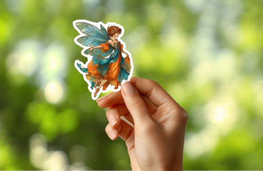 Orange and Blue Fairy Sticker