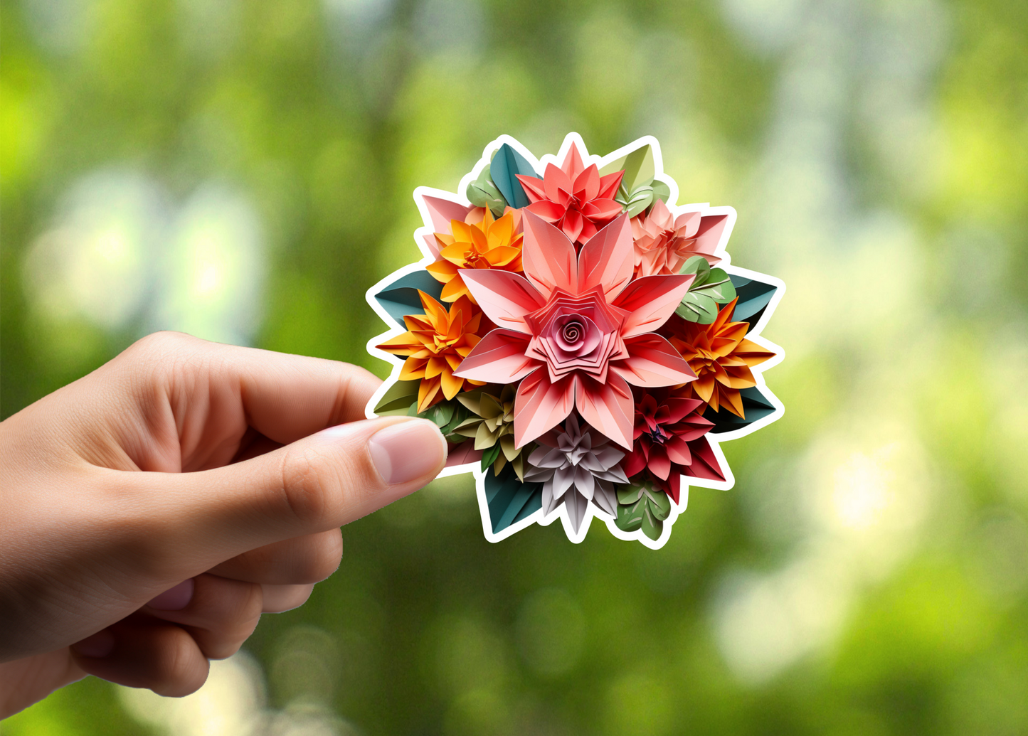 Origami Flowers Sticker