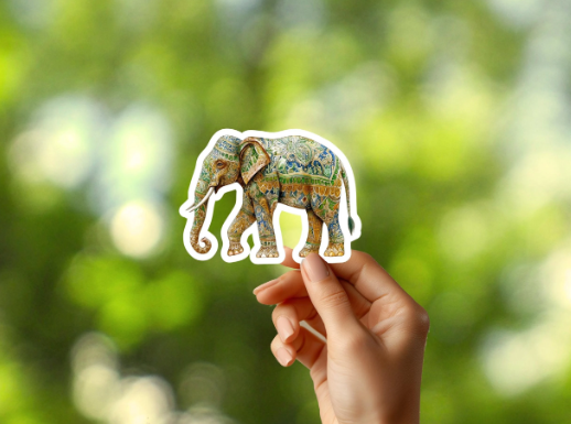 Ornate Elephant Sticker