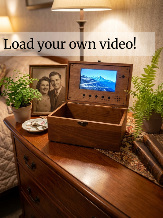 Custom Wooden Video Memory Box with Screen – Personalized Laser Engraved Keepsake Gift