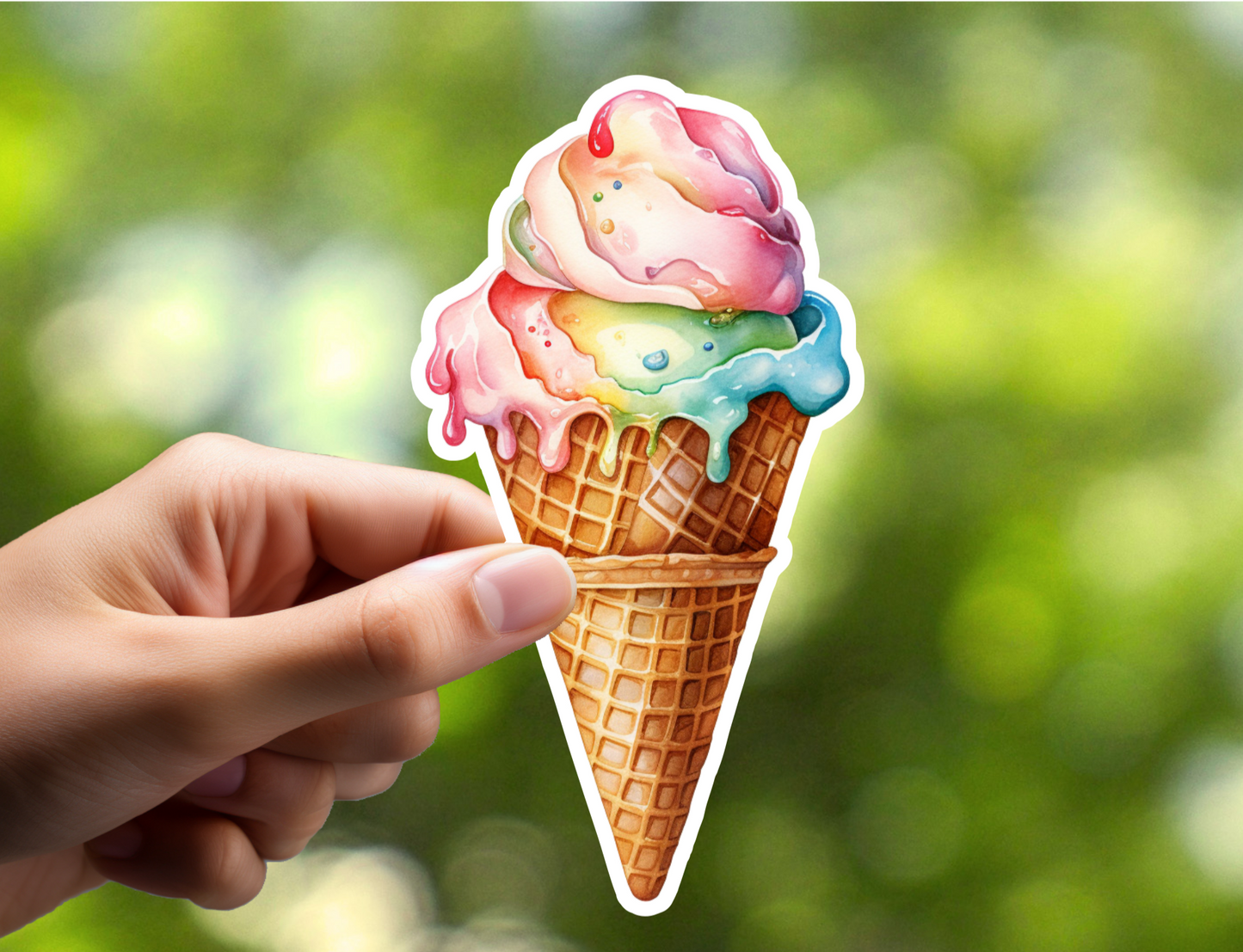 Rainbow Ice Cream Cone Sticker
