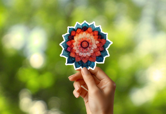 Red and Blue Mandala Sticker