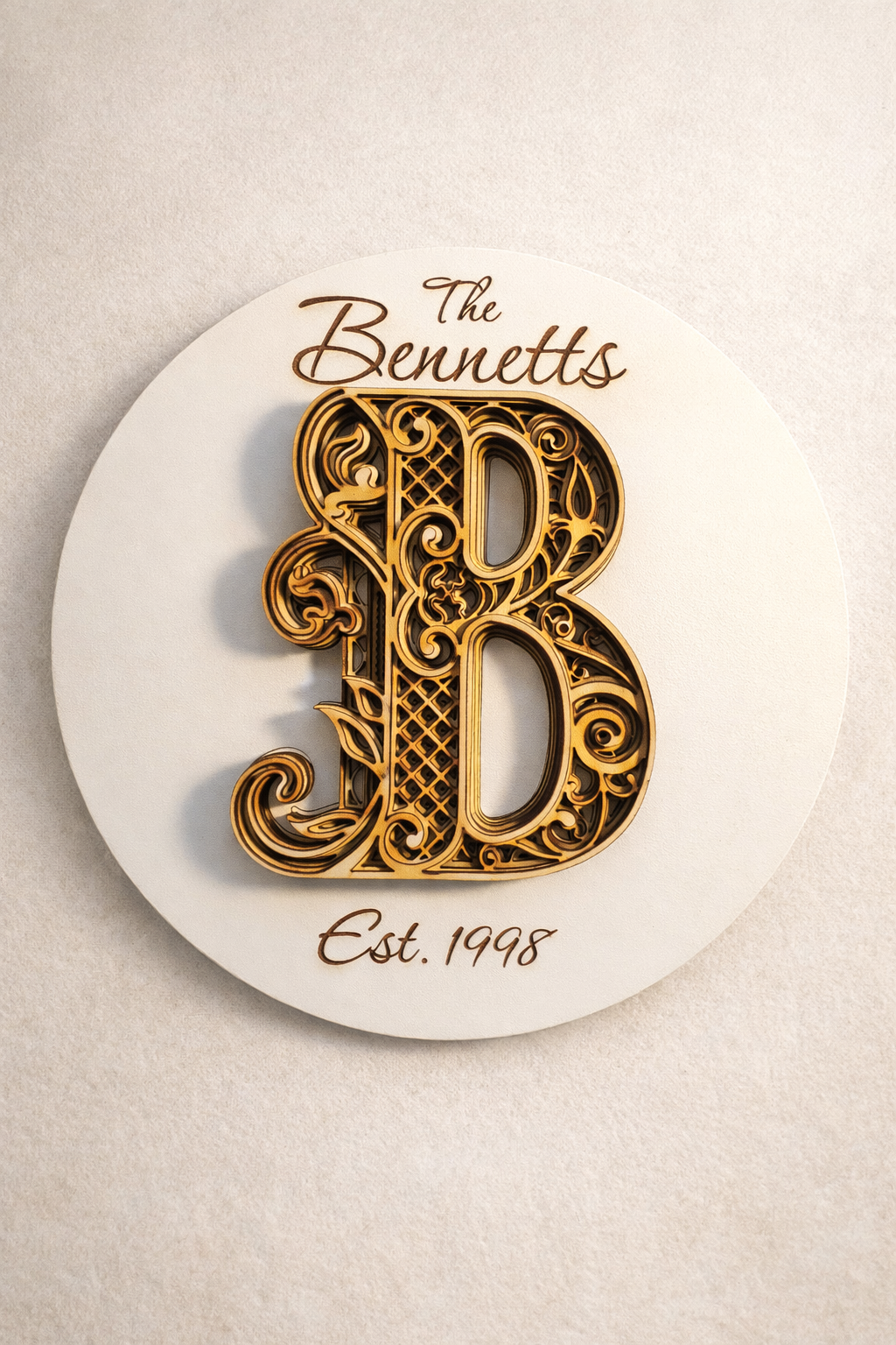 Round Wooden Name Sign