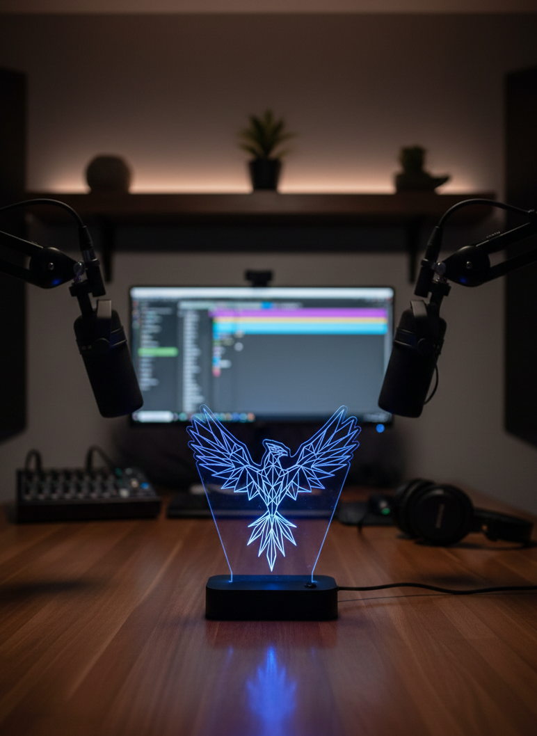 Geometric Phoenix LED sign