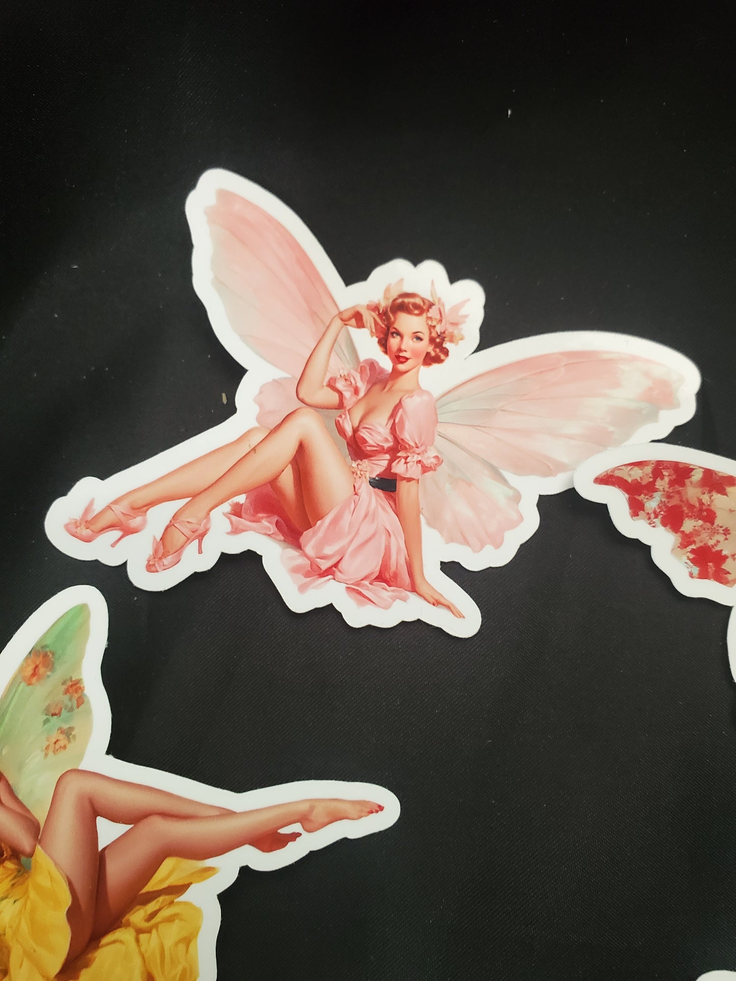 Pink Pin Up Fairy Sticker