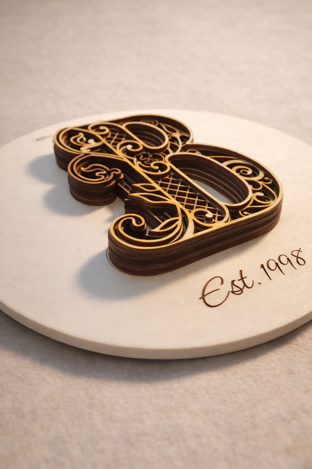 Round Wooden Name Sign