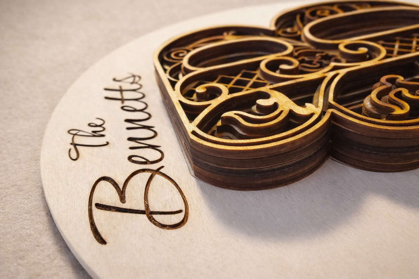 Round Wooden Name Sign
