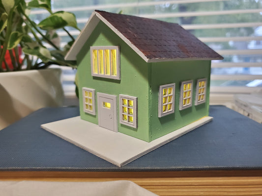 Modern Miniature House – The Spruce Street Home | Tiny Laser-Cut Decor | Minimalist Desk or Plant Shelf Accent