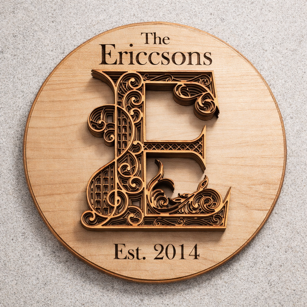 Round Wooden Name Sign