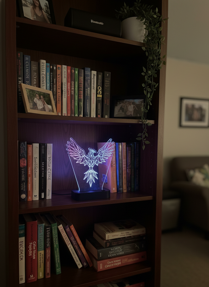 Geometric Phoenix LED sign