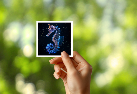 Bioluminescent Seahorse Sticker