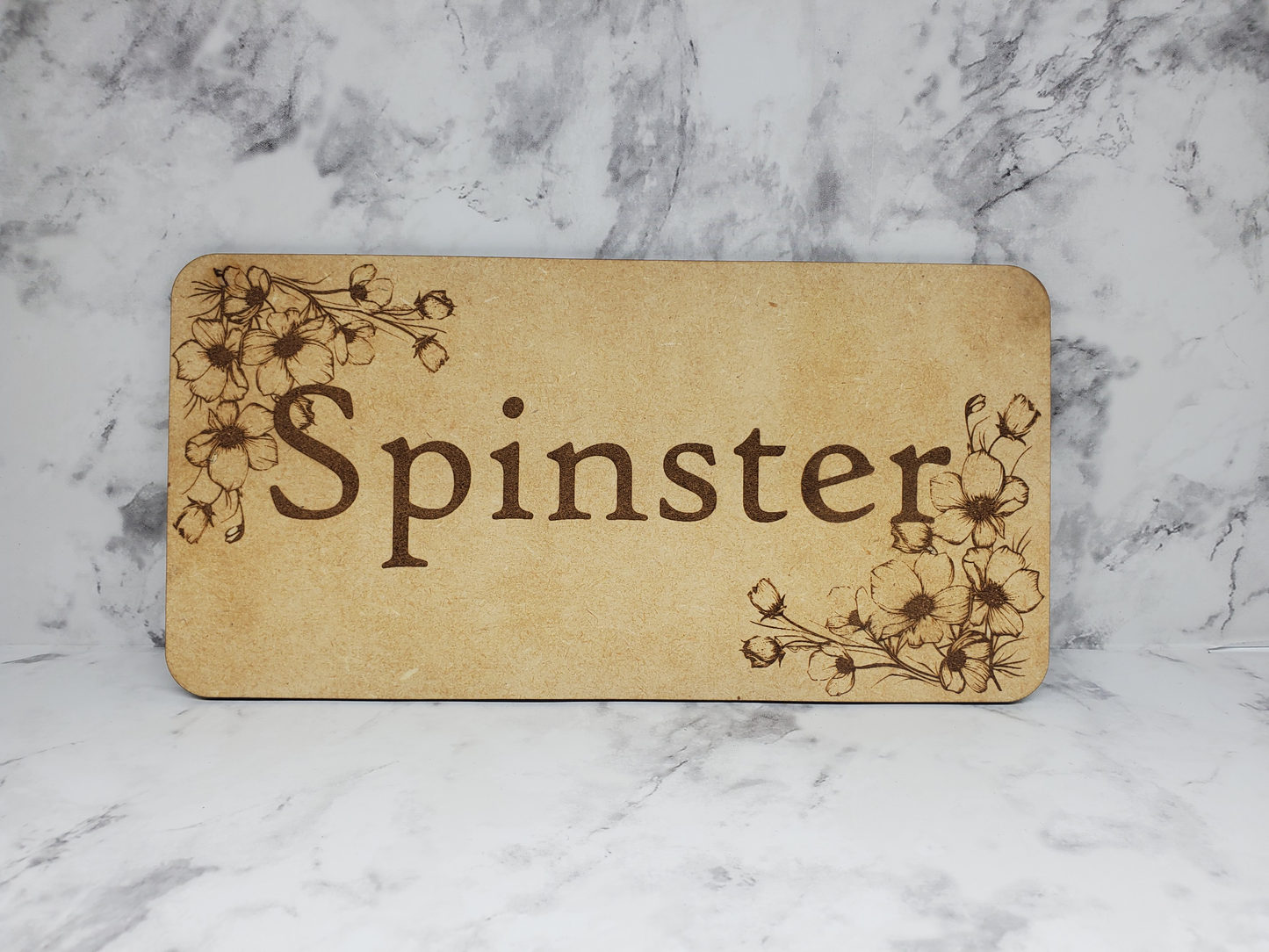 Wooden Spinster Sign