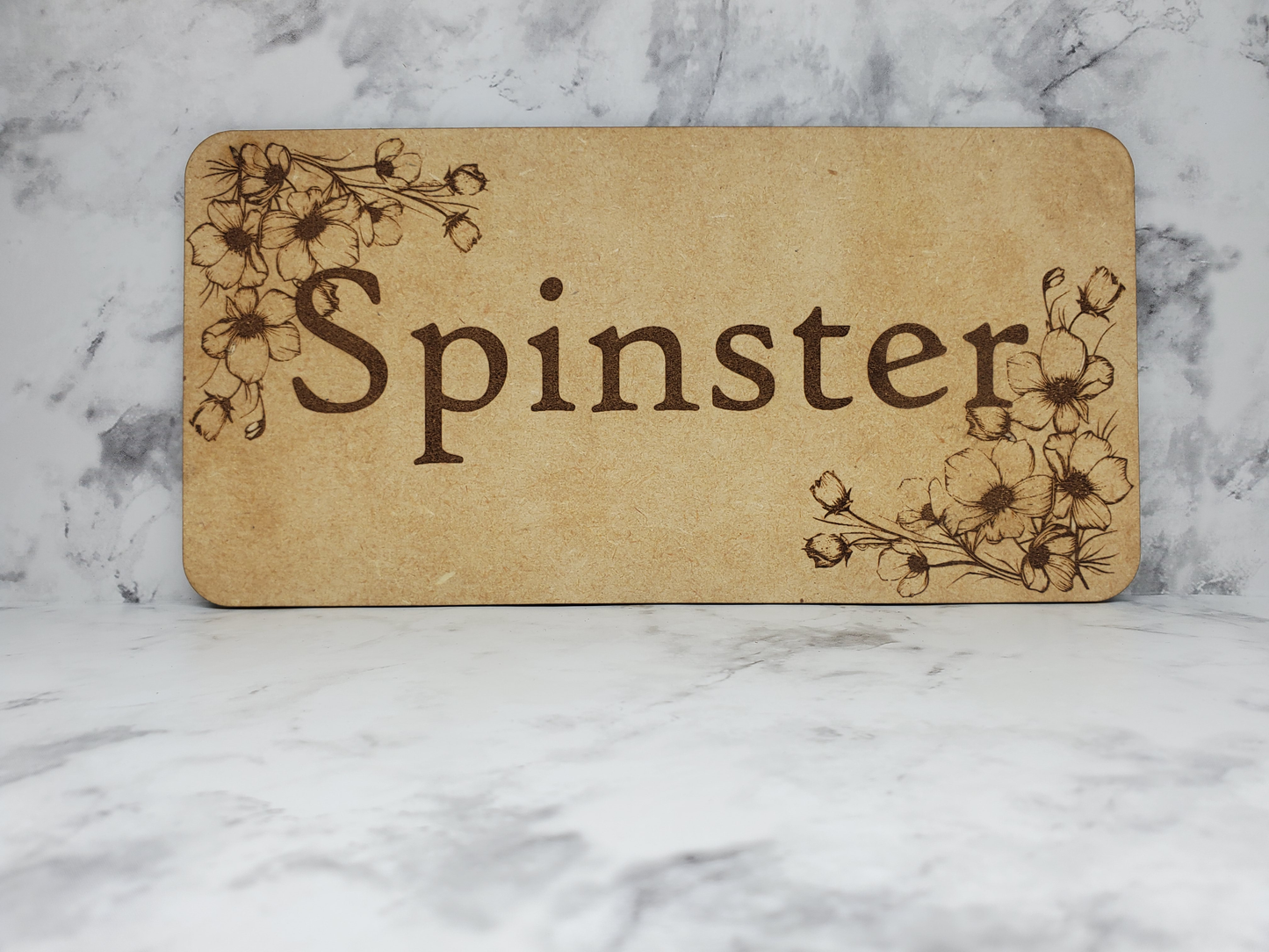 Wooden Spinster Sign