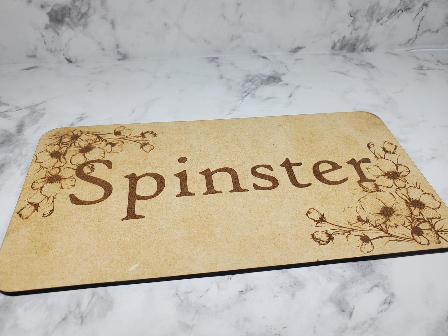 Wooden Spinster Sign