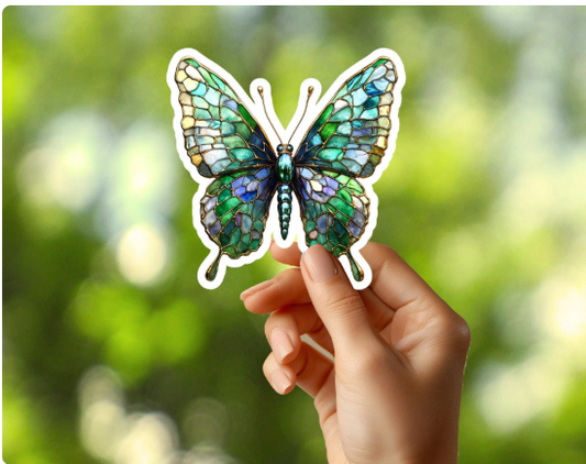 Stained Glass Butterfly Sticker