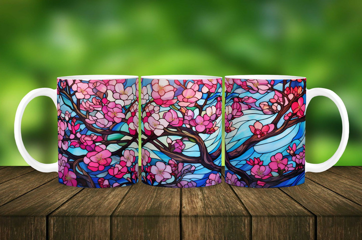 Stained Glass Cherry Blossoms Mug