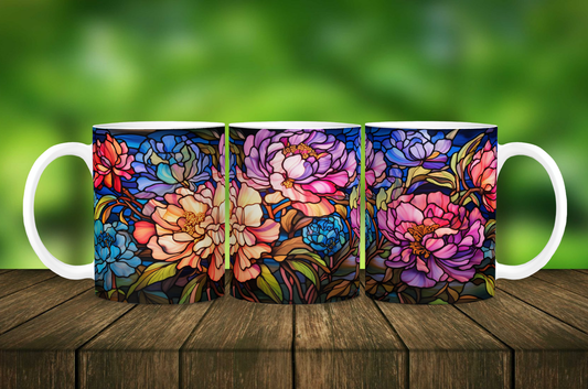 Stained Glas Peony Mug