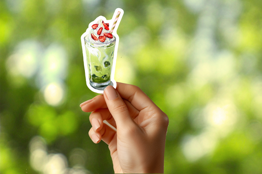 Strawberry Matcha Drink Sticker