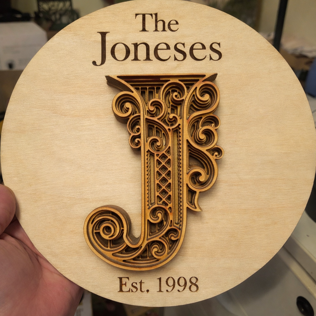 Round Wooden Name Sign
