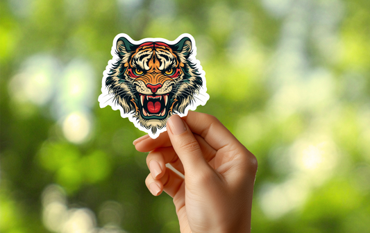 Vintage Tattoo Style Tiger Sticker