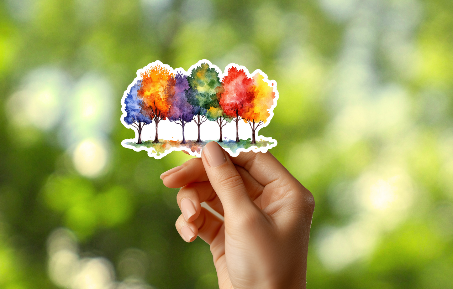Watercolor Trees Sticker