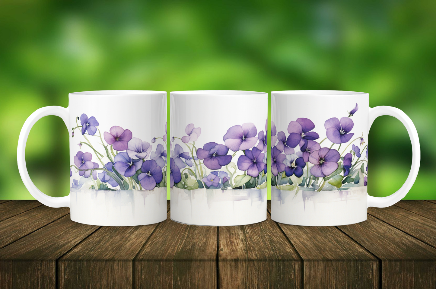 Watercolor Violets Mug