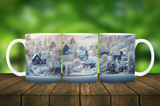 Miniature Winter Village Mug