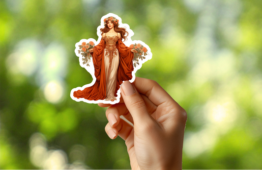 Woman In Orange Sticker