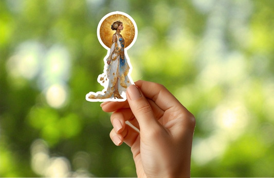 Beautiful Woman in White Dress Sticker