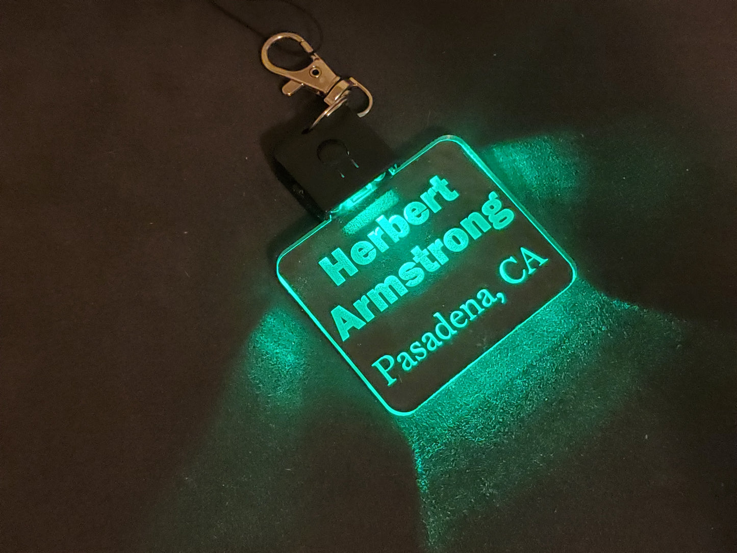 Custom Etched LED Convention Badge