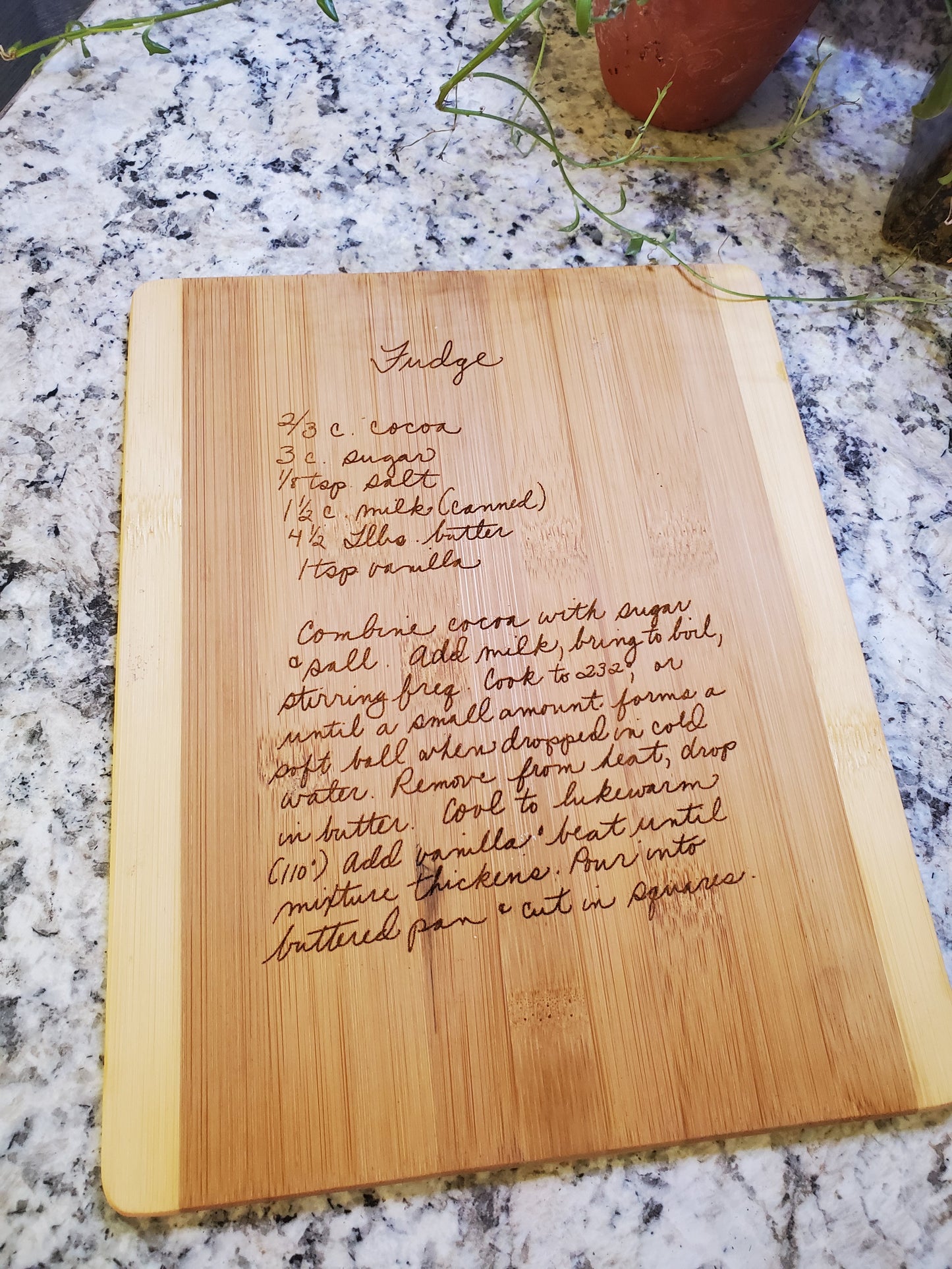 Custom Etched Wooden Cuttingboard