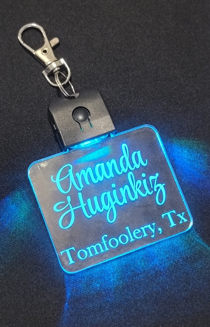 Custom Etched LED Convention Badge